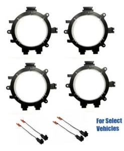 4 (2 pair) 5.25/6.5 Door Speaker Bracket Mount Plates+Wire Combo for some GM - Picture 1 of 1