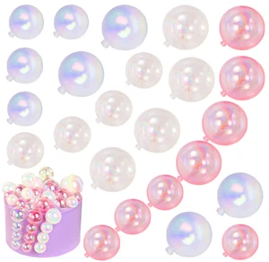 24 PCS Bubble Balls Cake Toppers Mini Balloon Cake Topper Pearl Insert Cupcake D - Picture 1 of 4