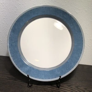 Plato de picar Dansk Gridworks azul 13" plato redondo rayas azules cuadrados/retirado - Imagen 1 de 12