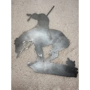 Metal End of the Trail Sculpture Wall Art Western Native American Cowboy Decor - Picture 1 of 4