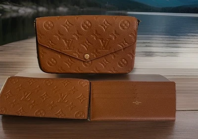 Louis Vuitton Felicie Pochette Cognac Brown Empreinte Bag - Image 1 of 4