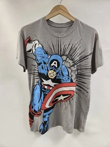 Marvel Captain America Shirt Mens Small Gray Comic Book Superhero Graphic Tee - Picture 1 of 6