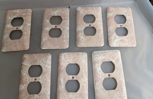Metall Doppelstecker Abdeckung Wandplatte Küche Marmor Rosa Muster Metall Menge 7 - Bild 1 von 3