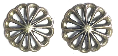 Sterling Silver Sand Cast Pinwheel Concho Buttons 24mm - Image 1 of 4