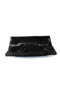 Bolso sin asas Lauren Merkin para mujer con marco con bisagras de gamuza brillante negro - Imagen 1 de 6