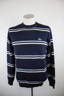 LACOSTE MAGLIONE UOMO TG 4 MAN SWEATER CASUAL VINTAGE LANA A RIGHE - Imagen 1 de 4