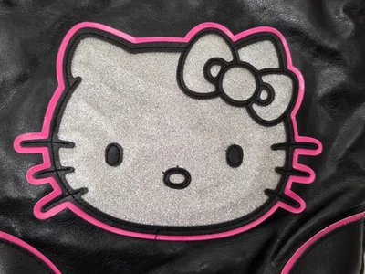 Hello Kitty Y2K Black Faux Leather Chain Strap Shoulder Bag Glittery Face EUC - Image 1 of 4