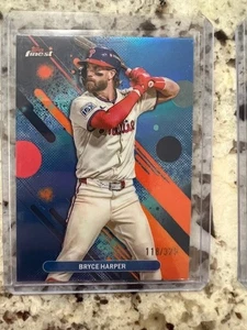 2025 TOPPS FINEST SKY BLUE REFRACTOR CARD /325 PHILLIES BRYCE HARPER #73 - Picture 1 of 2