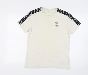 FILA Men's White XL T-Shirt, Short Sleeve, 100% Cotton - Picture 1 of 12