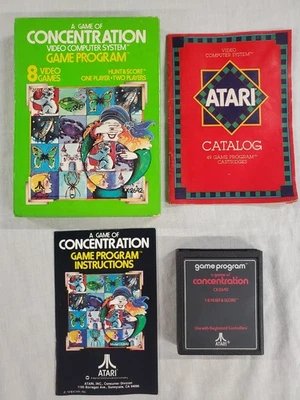 Concentration RARE Atari  2600  Complete in Box  CIB *1978  Text Label  - Image 1 of 4