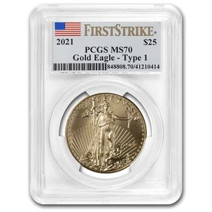 2021 1/2 oz American Gold Eagle (Type 1) MS-70 PCGS (FS®) - Picture 1 of 3