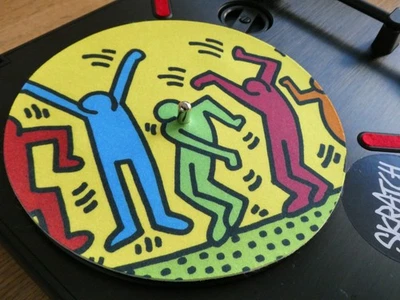 DIGGIN CRATES Keith Haring The Dance 7" Turntable Slipmat Vinyl Record DJ Portablist Pop Art