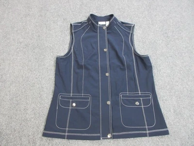 Chaleco Zenergy by Chicos para mujer talla 1 azul marino chaqueta sin mangas bolsillos utilitarios Foto 1 de 4