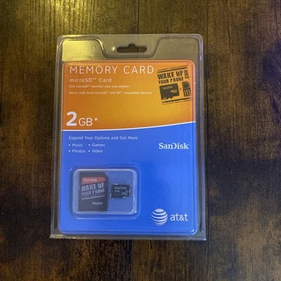 SanDisk 2GB microSD Card with Adapter AT&T New Sealed Packaging - Image 1 of 2