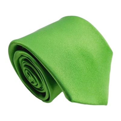 Corbata Croft & Barrow verde liso de seda de diseñador para hombre 59x3,25" clásica Foto 1 de 4