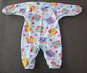 Vintage BabyGro USA Strampler Dinosauriermuster 6-9 Monate Einteiler Overall 100 % Kinderbett - Bild 1 von 10