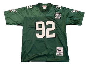 Camiseta Mitchell Ness Reggie White Eagles 50 XL NFL Jerome Brown parche 1992 - Imagen 1 de 8