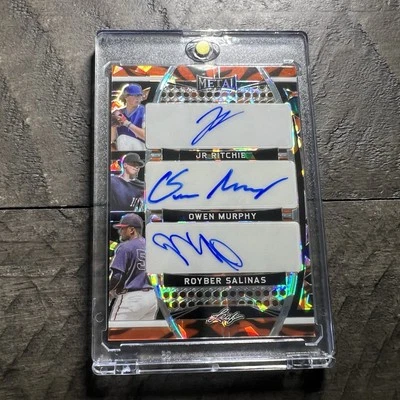 Leaf Metal Triple Autograph JR Ritchie/Owen Murphy/Royber Salinas #/4 - Image 1 of 4