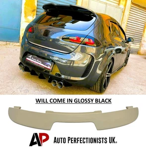 SEAT Leon MK2 1P Facelift Gloss Black Rear Boot Roof Spoiler Wing Lip Kit 09-13 - Picture 1 of 15