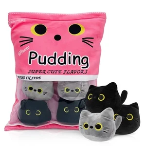 Cute Black Cat Plush Toy, Removable Stuffed Animal Plush Dolls, Soft Cute Gra... - Picture 1 of 7