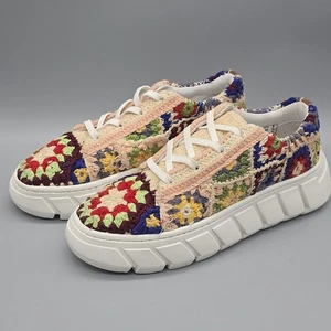 Free People EU 36 6 Catch Me If You Can Crochet Patchwork Sneakers Multi Color  - Picture 1 of 17
