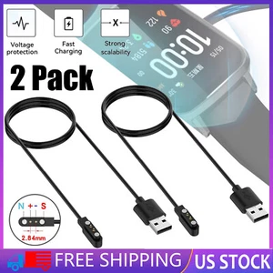 2PCS 2-Pin USB Data Charging Cable Magnetic Fast Charger For Smart Watch 2.84mm - Picture 1 of 12