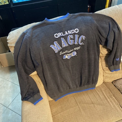 LA Logo Athletic Vintage Orlando Magic Sweater XL Small Holes Cover