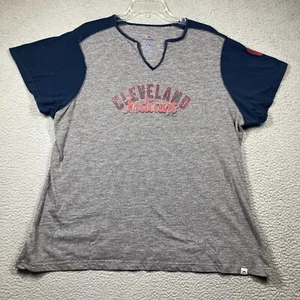 Cleveland Indians T Shirt Women's 2X Gray MLB Baseball Short Sleeve Casual - Picture 1 of 11