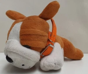 Super Cute Plush Bulldog with Orange Collar Sml 15cm long Evo Engergy Promotion - Picture 1 of 11