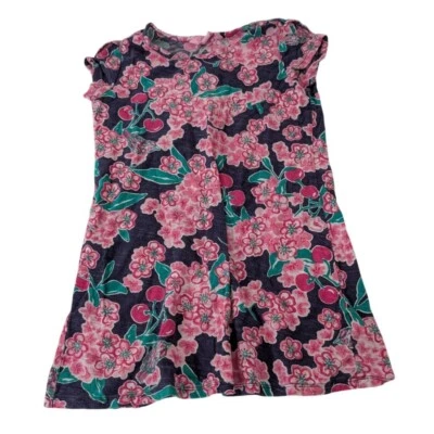 Lilly Pulitzer Floral Dress Girls Size Small Blue Cherry Picker Cherry Blossom - Image 1 of 4