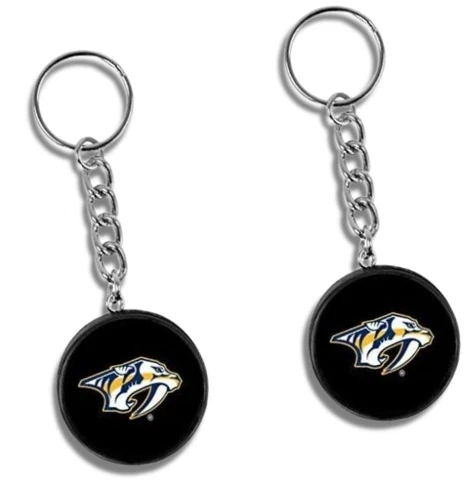 Nashville Predators Mini Hockey Puck Team Logo Keychains (2-Pack) Cover