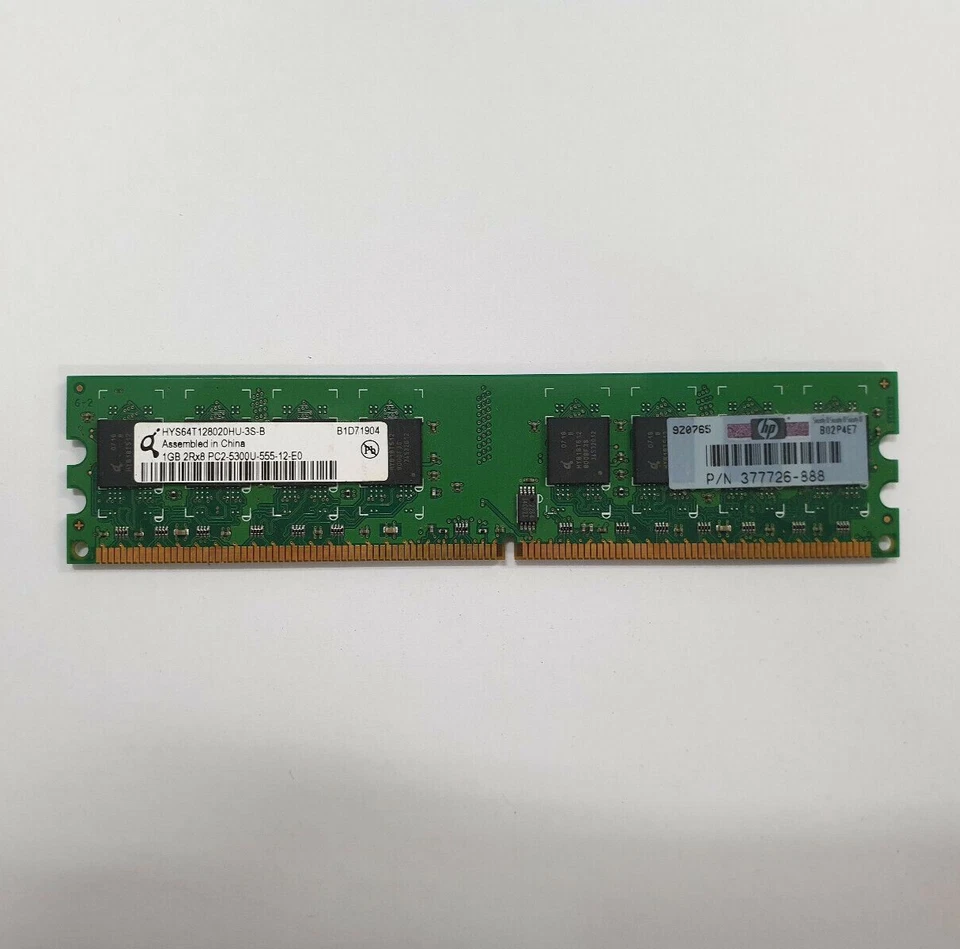 Infineon 1GB DDR2 RAM PC2-5300 667MHz non-ECC Unbuffered CL5 HYS64T128020HU-3S-B - Image 1 of 2