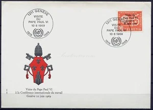 FDC Suiza 1969, Visita del Papa Pablo VI 10 6 1969 - Imagen 1 de 2