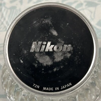 GENUINE  Nikon NIKKOR 72N 72mm Screw-in Black/Silver Metal Front Lens Cap used - Image 1 of 4