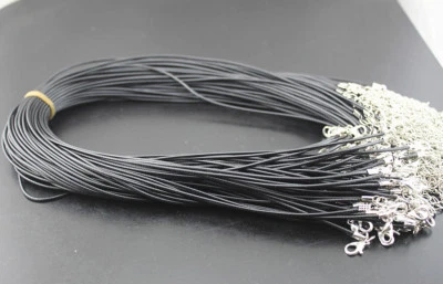 Lote de 100 piezas de cuerda negra para colgantes de collar joyería al por mayor AH450 Foto 1 de 4