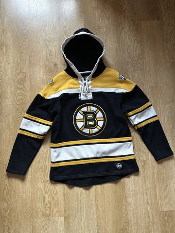 Boston Bruins NHL Old Time Hockey Hoodie Jersey Heavyweight Men’s S ‘47 Brand Cover