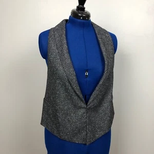 CAbi Damen Gr. M anthrazitgrau gesprenkelt Tweed Racerback Karriere Weste - Bild 1 von 9