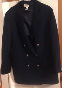 New Classic Talbots Navy Jacket Women’s size 16 Wool Fully Lined - Picture 1 of 15