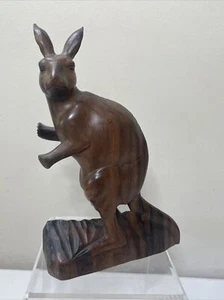 Kangaroo Hand Carved Wood Standing Pose 8” Tall - Picture 1 of 8