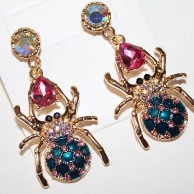 Pendientes colgantes de araña Betsey Johnson | Acentos de cristal Foto 1 de 3