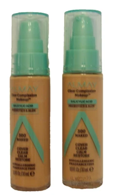 2 Pack Almay Clear Complexion Makeup Salicylic Acid Probiotics & Aloe 300 Naked - Image 1 of 3