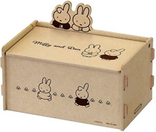 JAPAN Miffy Brown Home Wooden Organizer w/ Lid Holder Storage Box Easy Assembly