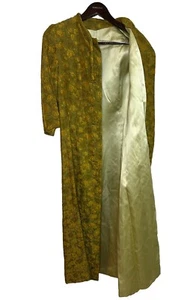 Cappotto lungo vintage arazzo stampa floreale anni 70 stampa seta fodera XS civetta raro - Foto 1 di 18