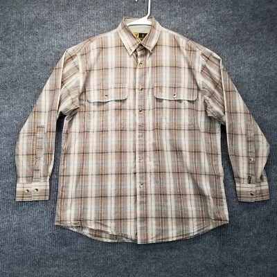 Browning рубашка мужчин большой коричневый клетку длинным рукавом на пуговицах клапан карман охоты - Изображение 1 из 4