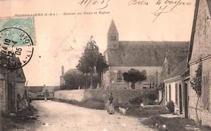 CPA 28 BOISVILLIERS - Entrée du Pays et Eglise - Imagen 1 de 2