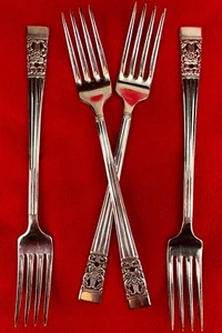 Community CORONATION Dinner Fork 7 1/2" Silverplate Flatware Lot of 4 Forks - Picture 1 of 4