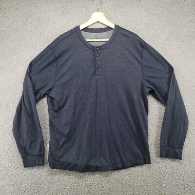 Camisa Old Navy Hombre XL Manga Larga Azul Camisa Pesada 1/4 Botón Foto 1 de 4