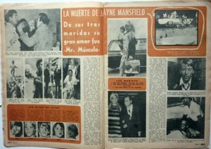 *JAYNE MANSFIELD death = 3 SEITEN 1967 SPANISH CLIPPING_PRESSEAUSSCHNITT - Bild 1 von 2
