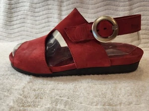 ARCHE RED NUBUCK SUEDE CASUAL LOW HEEL COMFORT SHOES SIZE 39 - Picture 1 of 13