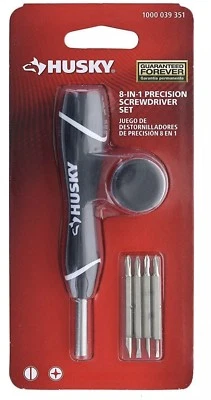 Husky 8-in-1 Phillips #000 #00 #0 #1 Slotted flat head Screwdriver Set clock rep - Image 1 of 2